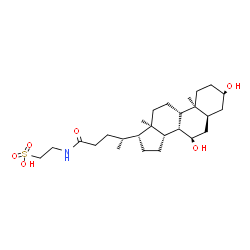ChemSpider 2D Image | 2-{[(3alpha,5beta,7alpha,8alpha)-3,7-Dihydroxy-24-oxocholan-24-yl]amino}ethanesulfonic acid | C26H45NO6S