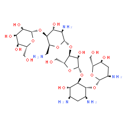 ChemSpider 2D Image | (1R,2R,3S,4R,6S)-2-{[beta-D-Altropyranosyl-(1->4)-2,6-diamino-2,6-dideoxy-alpha-L-idopyranosyl-(1->3)-beta-D-ribofuranosyl]oxy}-4,6-diamino-3-hydroxycyclohexyl 2-amino-2,3-dideoxy-beta-D-ribo-hexopyra
noside | C29H55N5O18