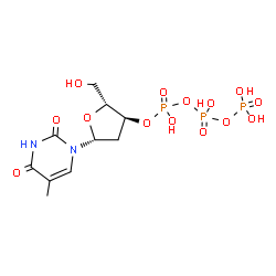 ChemSpider 2D Image | Thymidine 3'-(tetrahydrogen triphosphate) | C10H17N2O14P3
