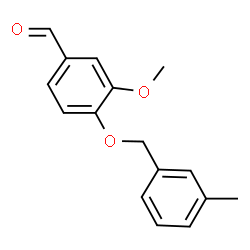 ChemSpider 2D Image | 3-Methoxy-4-[(3-methylbenzyl)oxy]benzaldehyde | C16H16O3