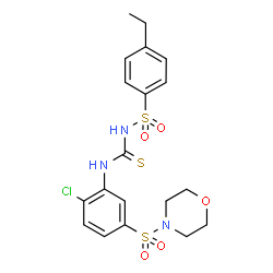 ChemSpider 2D Image | N-{[2-Chloro-5-(4-morpholinylsulfonyl)phenyl]carbamothioyl}-4-ethylbenzenesulfonamide | C19H22ClN3O5S3
