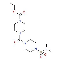 ChemSpider 2D Image | Ethyl 4-{[4-(dimethylsulfamoyl)-1-piperazinyl]carbonyl}-1-piperazinecarboxylate | C14H27N5O5S