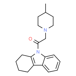 ChemSpider 2D Image | 2-(4-Methyl-piperidin-1-yl)-1-(1,2,3,4-tetrahydro-carbazol-9-yl)-ethanone | C20H26N2O