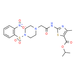 ChemSpider 2D Image | Isopropyl 4-methyl-2-[({4-[(2-nitrophenyl)sulfonyl]-1-piperazinyl}acetyl)amino]-1,3-thiazole-5-carboxylate | C20H25N5O7S2