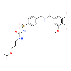 ChemSpider 2D Image | N-(4-{[(3-Isopropoxypropyl)carbamoyl]sulfamoyl}benzyl)-3,4,5-trimethoxybenzamide | C24H33N3O8S