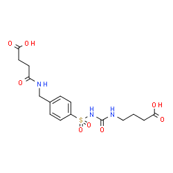 ChemSpider 2D Image | 4-[(4-{[(3-Carboxypropyl)carbamoyl]sulfamoyl}benzyl)amino]-4-oxobutanoic acid | C16H21N3O8S