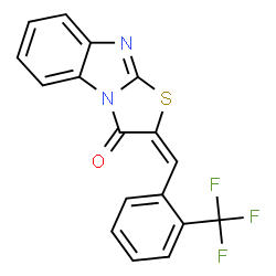 ChemSpider 2D Image | 2-(2-Trifluoromethyl-benzylidene)-benzo[4,5]imidazo[2,1-b]thiazol-3-one | C17H9F3N2OS