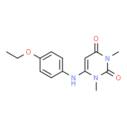 ChemSpider 2D Image | 6-(4-Ethoxy-phenylamino)-1,3-dimethyl-1H-pyrimidine-2,4-dione | C14H17N3O3