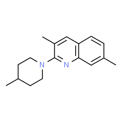 ChemSpider 2D Image | 3,7-Dimethyl-2-(4-methyl-1-piperidinyl)quinoline | C17H22N2