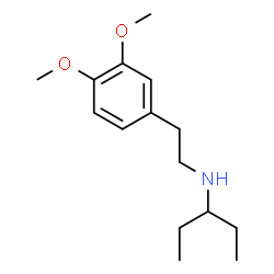 ChemSpider 2D Image | N-(3,4-Dimethoxyphenethyl)pentan-3-amine | C15H25NO2