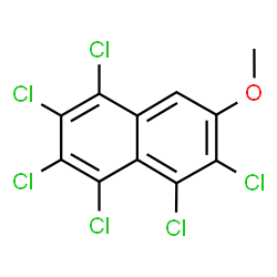 ChemSpider 2D Image | 1,2,3,4,5,6-Hexachloro-7-methoxynaphthalene | C11H4Cl6O