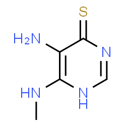 ChemSpider 2D Image | 5-amino-6-(methylamino)pyrimidine-4-thiol | C5H8N4S