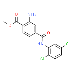 ChemSpider 2D Image | Methyl 2-amino-4-[(2,5-dichlorophenyl)carbamoyl]benzoate | C15H12Cl2N2O3