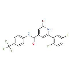 ChemSpider 2D Image | 6-(2,5-Difluorophenyl)-2-oxo-N-[4-(trifluoromethyl)phenyl]-1,2-dihydro-4-pyridinecarboxamide | C19H11F5N2O2
