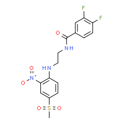 ChemSpider 2D Image | 3,4-Difluoro-N-(2-{[4-(methylsulfonyl)-2-nitrophenyl]amino}ethyl)benzamide | C16H15F2N3O5S