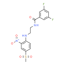 ChemSpider 2D Image | 3,5-Difluoro-N-(2-{[4-(methylsulfonyl)-2-nitrophenyl]amino}ethyl)benzamide | C16H15F2N3O5S