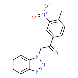 ChemSpider 2D Image | 2-(1H-Benzotriazol-1-yl)-1-(4-methyl-3-nitrophenyl)ethanone | C15H12N4O3