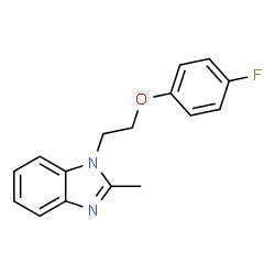ChemSpider 2D Image | 1-[2-(4-Fluorophenoxy)ethyl]-2-methyl-1H-benzimidazole | C16H15FN2O