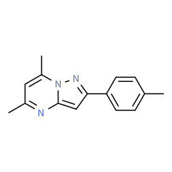 ChemSpider 2D Image | 5,7-Dimethyl-2-p-tolyl-pyrazolo[1,5-a]pyrimidine | C15H15N3