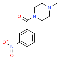 ChemSpider 2D Image | 1-methyl-4-(4-methyl-3-nitrobenzoyl)piperazine | C13H17N3O3