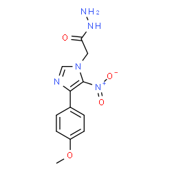ChemSpider 2D Image | 2-[4-(4-Methoxyphenyl)-5-nitro-1H-imidazol-1-yl]acetohydrazide | C12H13N5O4