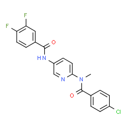ChemSpider 2D Image | N-{6-[(4-Chlorobenzoyl)(methyl)amino]-3-pyridinyl}-3,4-difluorobenzamide | C20H14ClF2N3O2