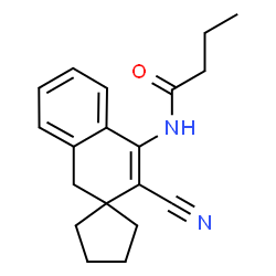 ChemSpider 2D Image | N-(3'-Cyano-1'H-spiro[cyclopentane-1,2'-naphthalen]-4'-yl)butanamide | C19H22N2O