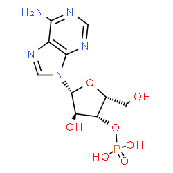 ChemSpider 2D Image | 9-(3-O-Phosphono-beta-D-xylofuranosyl)-9H-purin-6-amine | C10H14N5O7P