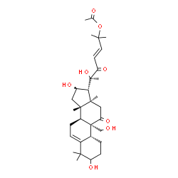 ChemSpider 2D Image | (4R,9beta,16alpha,23E)-1,16,20-Trihydroxy-9-(hydroxymethyl)-10,14-dimethyl-11,22-dioxo-4,9-cyclo-9,10-secocholesta-5,23-dien-25-yl acetate | C32H48O8