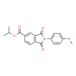 ChemSpider 2D Image | Isopropyl 2-(4-methoxyphenyl)-1,3-dioxo-5-isoindolinecarboxylate | C19H17NO5