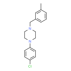 ChemSpider 2D Image | 1-(4-Chlorophenyl)-4-(3-methylbenzyl)piperazine | C18H21ClN2