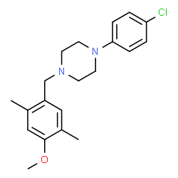 ChemSpider 2D Image | 1-(4-Chlorophenyl)-4-(4-methoxy-2,5-dimethylbenzyl)piperazine | C20H25ClN2O