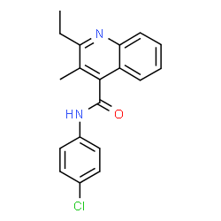 ChemSpider 2D Image | N-(4-Chlorophenyl)-2-ethyl-3-methyl-4-quinolinecarboxamide | C19H17ClN2O