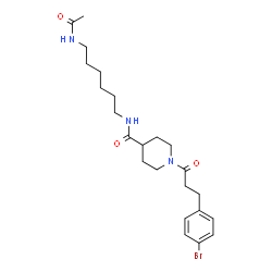 ChemSpider 2D Image | N-(6-Acetamidohexyl)-1-[3-(4-bromophenyl)propanoyl]-4-piperidinecarboxamide | C23H34BrN3O3