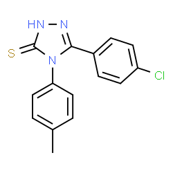 ChemSpider 2D Image | 5-(4-Chlorophenyl)-4-(4-methylphenyl)-2,4-dihydro-3H-1,2,4-triazole-3-thione | C15H12ClN3S
