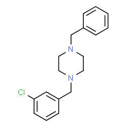 ChemSpider 2D Image | 1-Benzyl-4-(3-chlorobenzyl)piperazine | C18H21ClN2