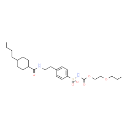 ChemSpider 2D Image | 2-Propoxyethyl {[4-(2-{[(4-butylcyclohexyl)carbonyl]amino}ethyl)phenyl]sulfonyl}carbamate | C25H40N2O6S