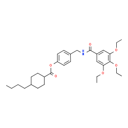 ChemSpider 2D Image | 4-{[(3,4,5-Triethoxybenzoyl)amino]methyl}phenyl 4-butylcyclohexanecarboxylate | C31H43NO6