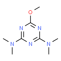 ChemSpider 2D Image | 6-Methoxy-N,N,N',N'-tetramethyl-1,3,5-triazine-2,4-diamine | C8H15N5O