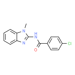 ChemSpider 2D Image | 4-Chloro-N-(1-methyl-1H-benzimidazol-2-yl)benzamide | C15H12ClN3O