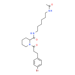 ChemSpider 2D Image | N-(6-Acetamidohexyl)-1-[3-(4-bromophenyl)propanoyl]-2-piperidinecarboxamide | C23H34BrN3O3