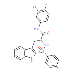 ChemSpider 2D Image | N-(3-Chloro-4-fluorophenyl)-Nalpha-[(4-fluorophenyl)sulfonyl]tryptophanamide | C23H18ClF2N3O3S