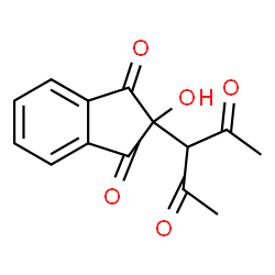 ChemSpider 2D Image | 2-(1-Acetyl-2-oxo-propyl)-2-hydroxy-indan-1,3-dione | C14H12O5
