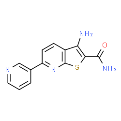 ChemSpider 2D Image | 3-Amino-6-(3-pyridinyl)thieno[2,3-b]pyridine-2-carboxamide | C13H10N4OS