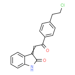ChemSpider 2D Image | 3-{2-[4-(2-Chloroethyl)phenyl]-2-oxoethylidene}-1,3-dihydro-2H-indol-2-one | C18H14ClNO2