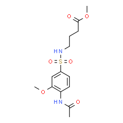 ChemSpider 2D Image | Methyl 4-{[(4-acetamido-3-methoxyphenyl)sulfonyl]amino}butanoate | C14H20N2O6S