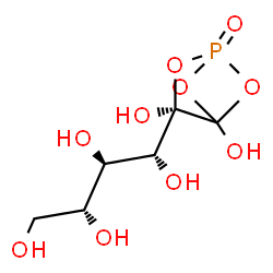 ChemSpider 2D Image | (1R,2R,3R)-1-[(3R)-3,4-Dihydroxy-1-oxido-2,5,6-trioxa-1-phosphabicyclo[2.1.1]hex-3-yl]-1,2,3,4-butanetetrol | C6H11O10P
