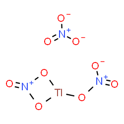 ChemSpider 2D Image | [Di(hydroxy-kappaO)(oxo)ammoniumato(2-)](nitrato-kappaO)thallium(1+) nitrate | N3O9Tl