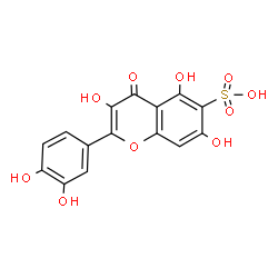 ChemSpider 2D Image | 2-(3,4-Dihydroxyphenyl)-3,5,7-trihydroxy-4-oxo-4H-chromene-6-sulfonic acid | C15H10O10S