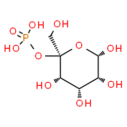ChemSpider 2D Image | (2R,3S,4S,5R,6S)-3,4,5,6-Tetrahydroxy-2-(hydroxymethyl)tetrahydro-2H-pyran-2-yl dihydrogen phosphate (non-preferred name) | C6H13O10P